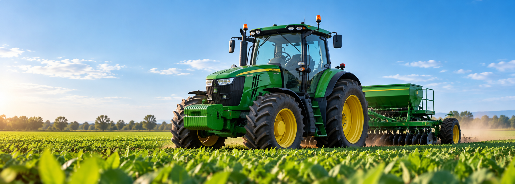 Agricultural machinery in a field