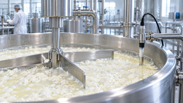 Curd emulsification stage in Pasta Filata cheese production
