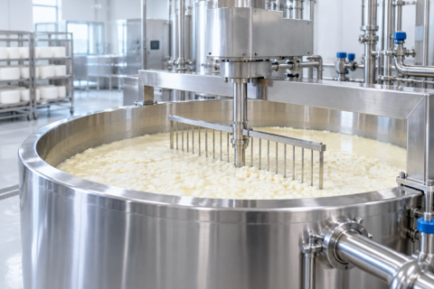 Cheese vat for curd processing