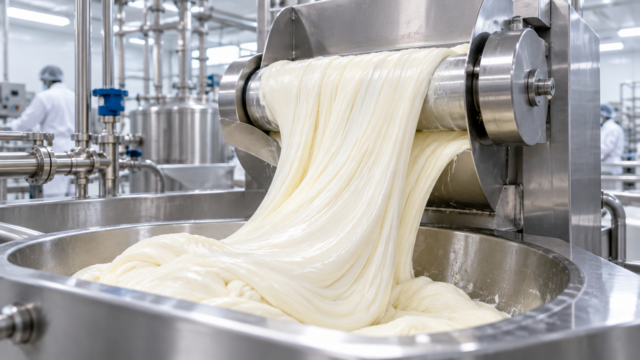 Cheese stretching and forming unit