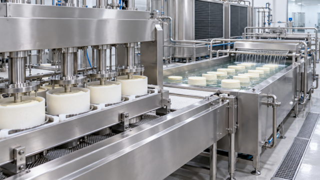 Forming and cooling unit of the Pasta Filata cheese production line