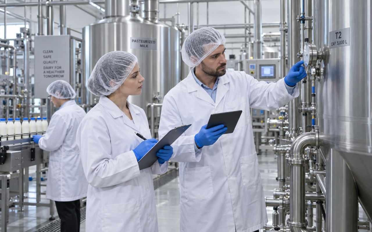 Quality inspection and testing during turnkey dairy factory project delivery